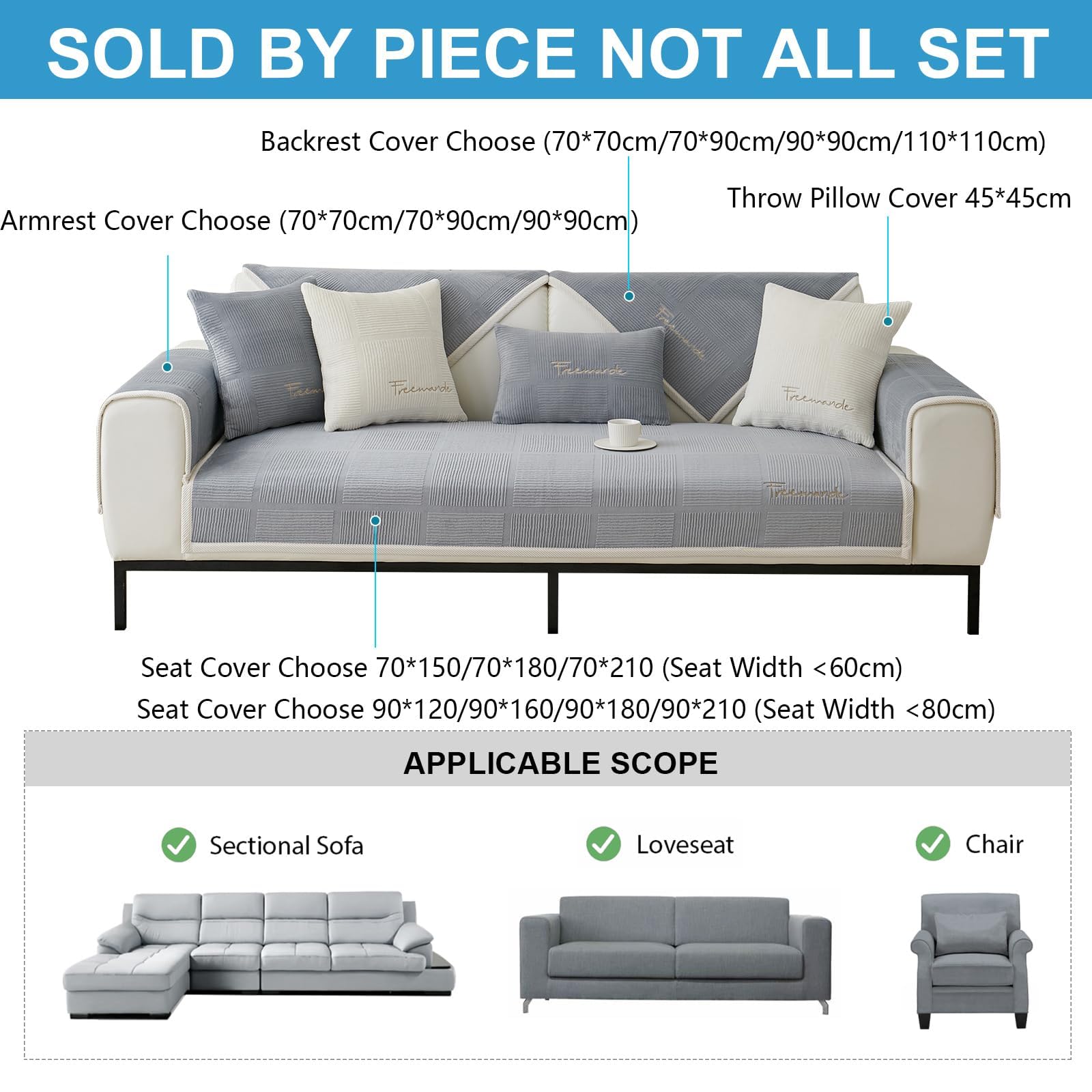GKXLH Soft Milk Fleece Sofa Covers Washable, New Sofa Cushion Covers - Image 3
