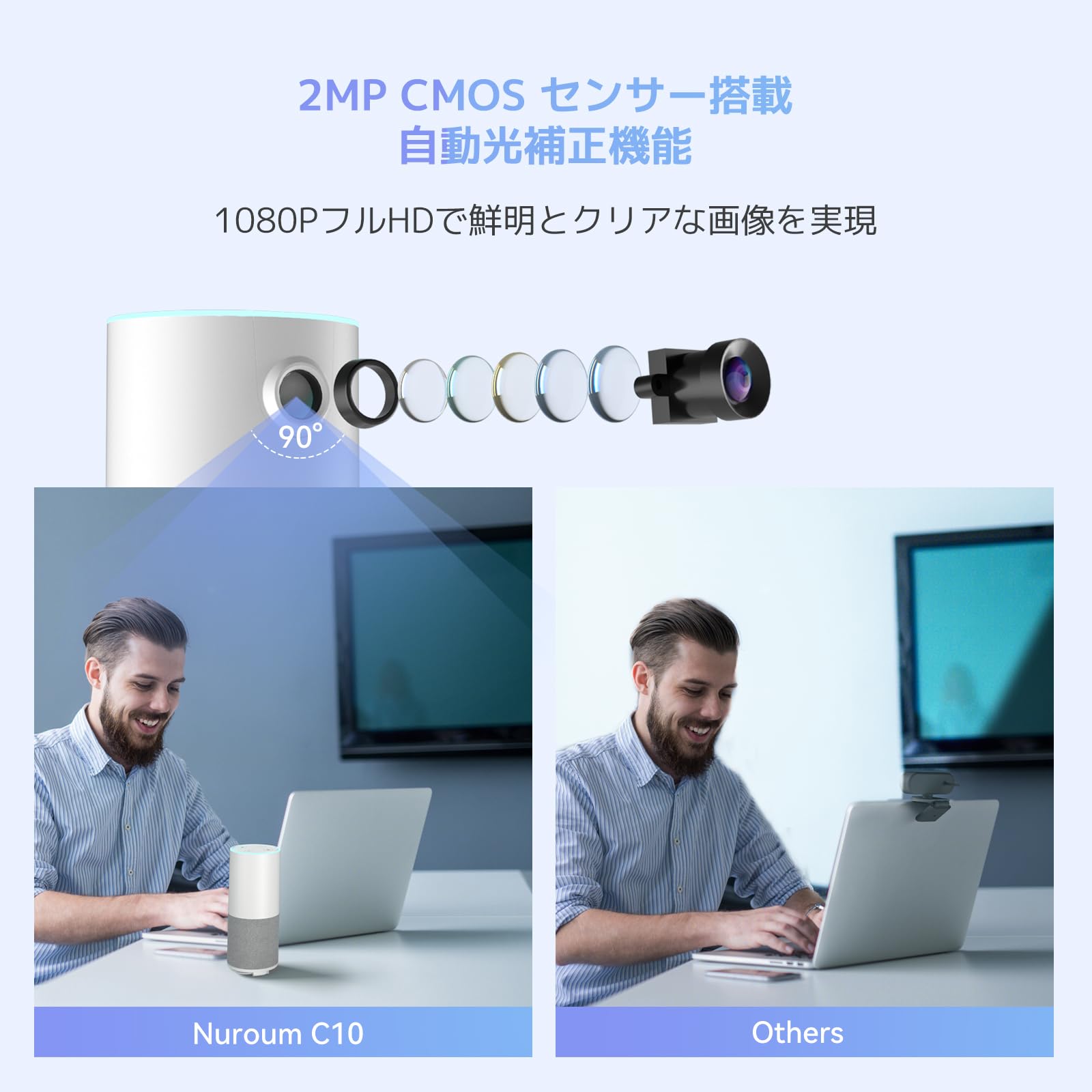 Nuroum C10 会議用マイクスピーカー 一体型 ウェブカメラ Amazon.co.jp: Nuroum Webカメラ 会議用 マイクスピーカー 1台3役 一