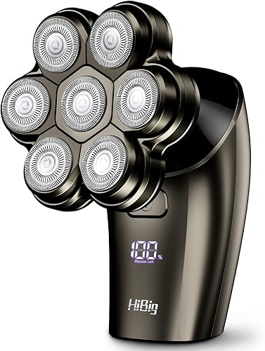 Afeitadoras de cabeza para hombres calvos - Afeitadora eléctrica de arco 7D con cabeza magnética desmontable, impermeable, kit de afeitado y aseo