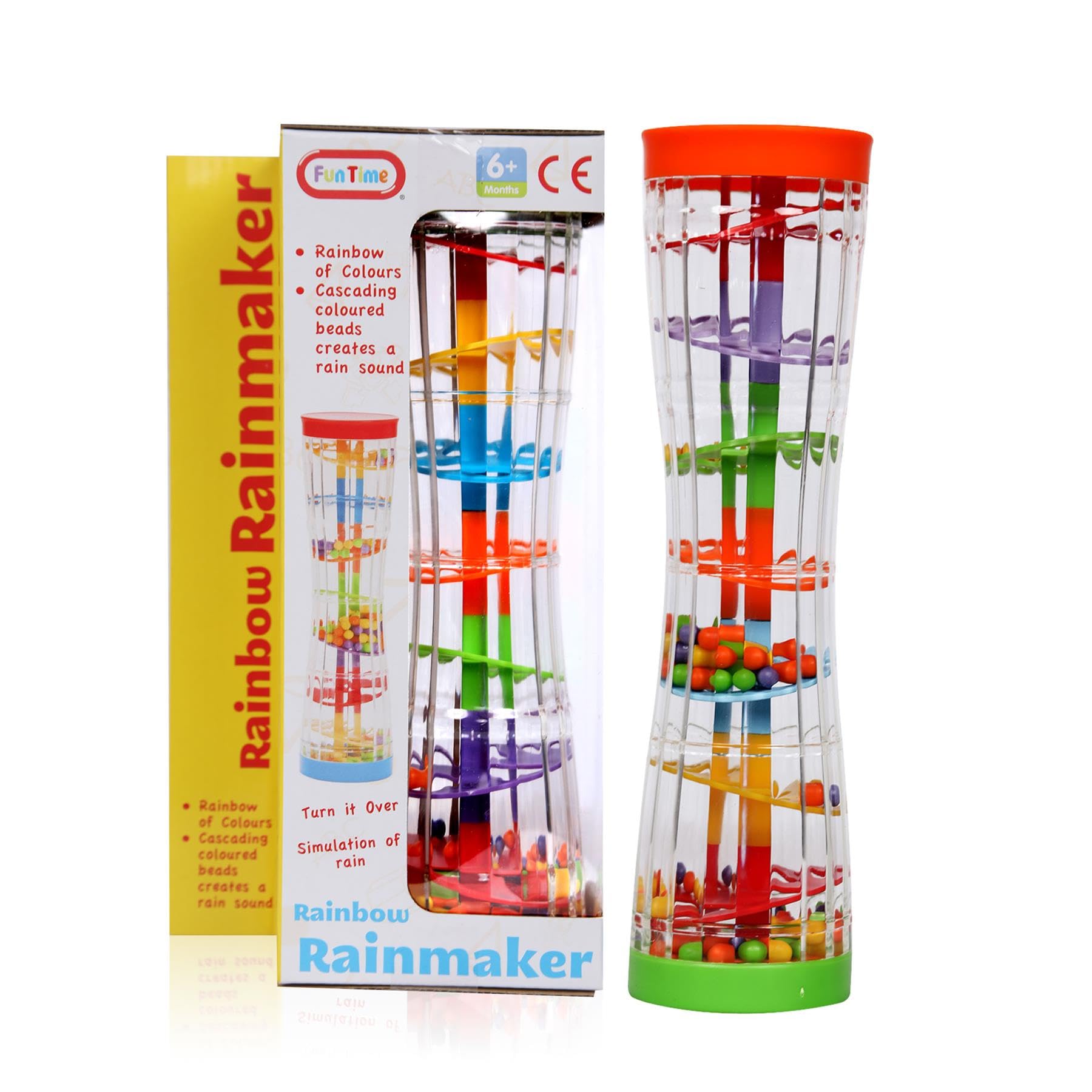 A2Z 4 Kids Infants Rainbow Beads Rainmaker Baby Toys Sensory Auditory Sound Instrument Durable Easy Grip Todler Play Musical Toy Cascading Beads Creates Rain Sounds Age 6 Months+