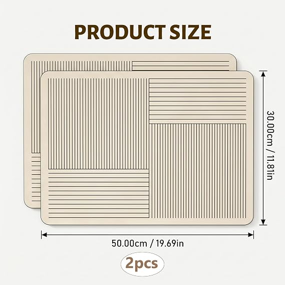 2pcs Drying Mat for Kitchen Counter, Draining Board Mats, Draining Mats for Kitchen Sink, Protection for Countertops and Coffee Machines, 30 x 50 cm Mats