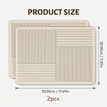 2pcs Drying Mat for Kitchen Counter, Draining Board Mats, Draining Mats for Kitchen Sink, Protection for Countertops and Coffee Machines, 30 x 50 cm Mats
