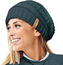 Women's Winter Warm Slouchy Knit Hat with Super Soft Velvet Thermal Lining Ski Hat