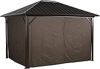 Vista 7 de Sojag 135-8161373 - Cortinas de 10 x 12 pies para cenador de exterior Genova, marrón oscuro