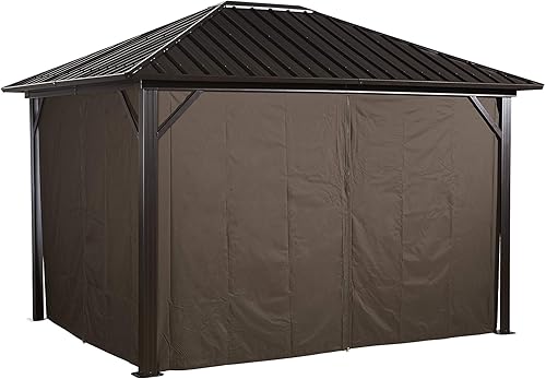 Sojag 135-8161373 - Cortinas de 10 x 12 pies para cenador de exterior Genova, marrón oscuro