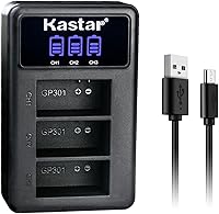Vista 1 de Kastar - Cargador de batería con pantalla LCD triple USB compatible con cámara deportiva EHANG GHOSTDRONE 2.0 RC Quadcopter, EHANG GSC-200K