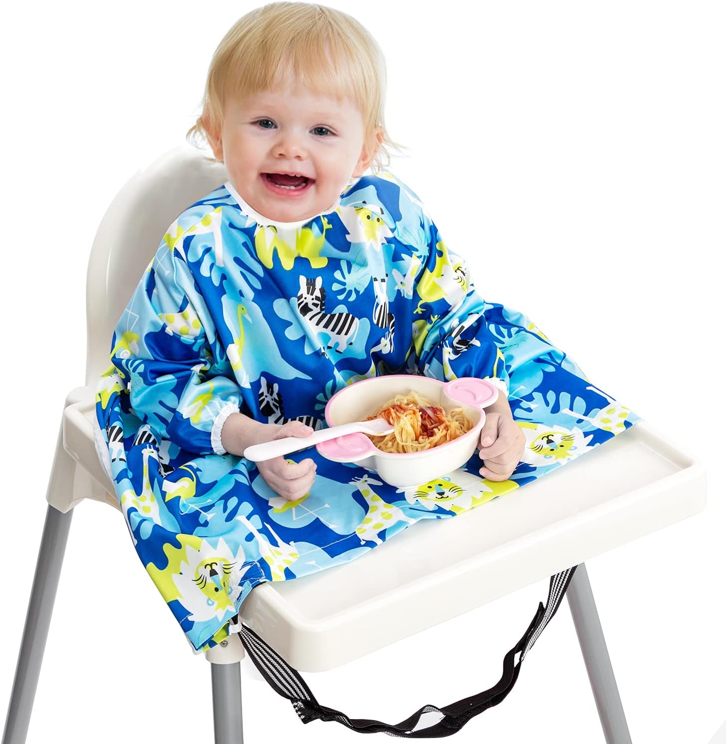 Veronica Baby Weaning Bib Feeding Highchair Cover Bibs Baby Led Weaning Ideal for BLW Toddler Baby-Led Weaning Extra Long