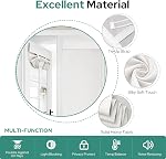 HOMEIDEAS 100% White Linen Blackout French Door Curtains, Privacy Door Window Curtains, 26 X 72 Inch Room Darkening Blinds, Thermal Insulated Shades for Bedroom, 1 Panel