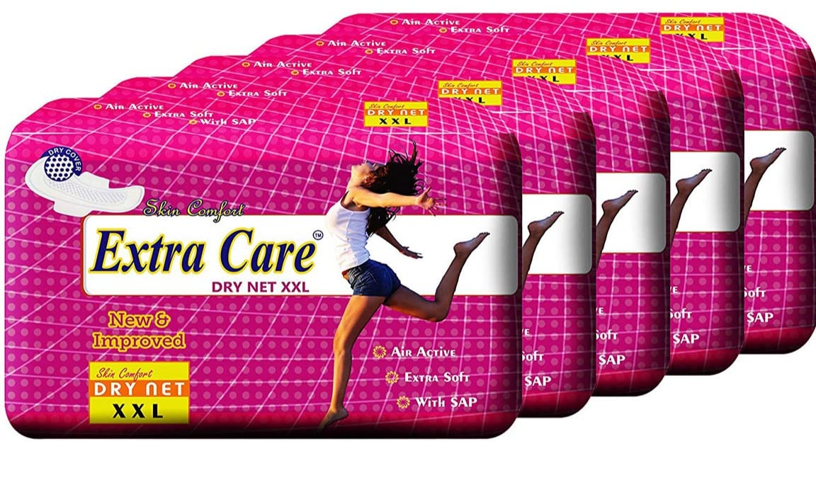 Extra Care Dry Net Sanitary Pads for women Combo of 5 packets with rich and premium napkins (B07HMKXTGN) Amazon Price History, Amazon Price Tracker