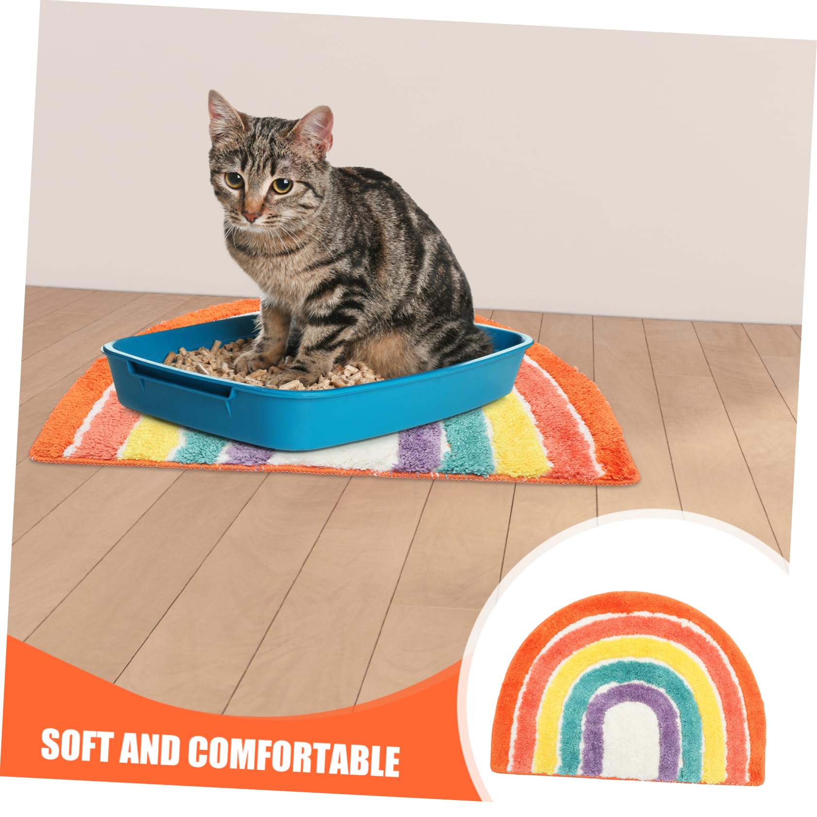 COLLBATH Katzenstreuunterlage Für Kätzchen Anti-rutsch-design Innenbereich Streu Fangen Bequeme Lauffläche