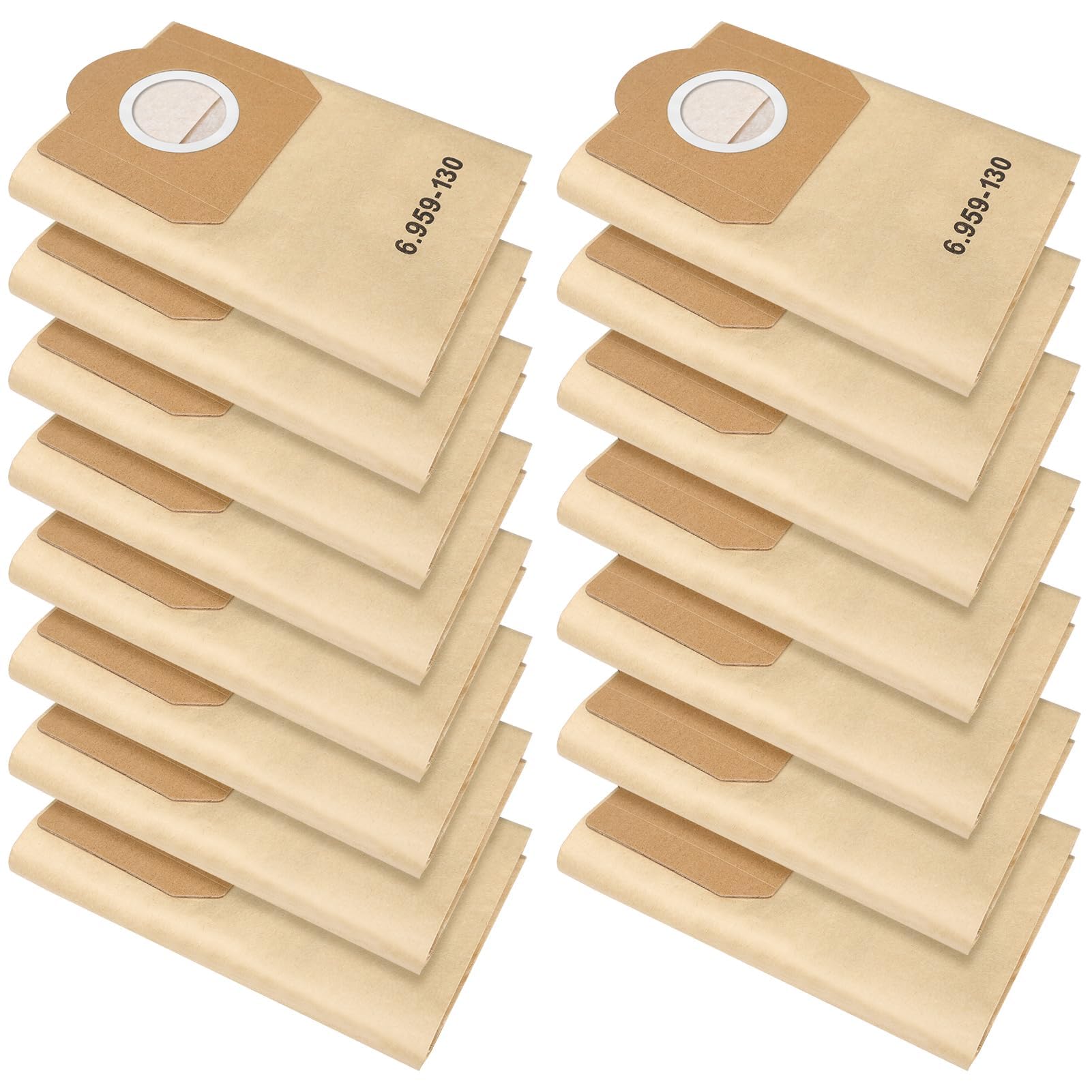 Inwee 15 Pack Paper Filter Bags for Karcher 6.959-130.0, WD3 WD3P MV3 Vacuum Cleaner Bags Replacement Filter Bags for Wet&Dry Vacuum Cleaner part A A2201,2204,2504,2554,2251,2604,A 2234 PT,A 2534 PT