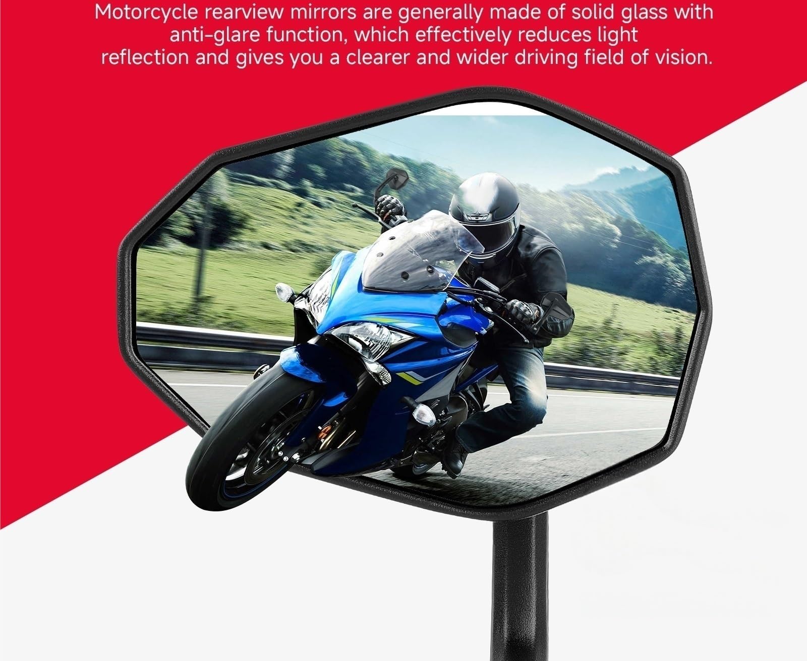 Moto Lusterko końcówkowe kierownicy Pasuje Do Kierownicy Pasuje Do Yamaha 7/8 Cala 22 Mm Lusterko Boczne Kierownica Motocykla Koniec Uniwersalny Lusterko wsteczne do Motocykla