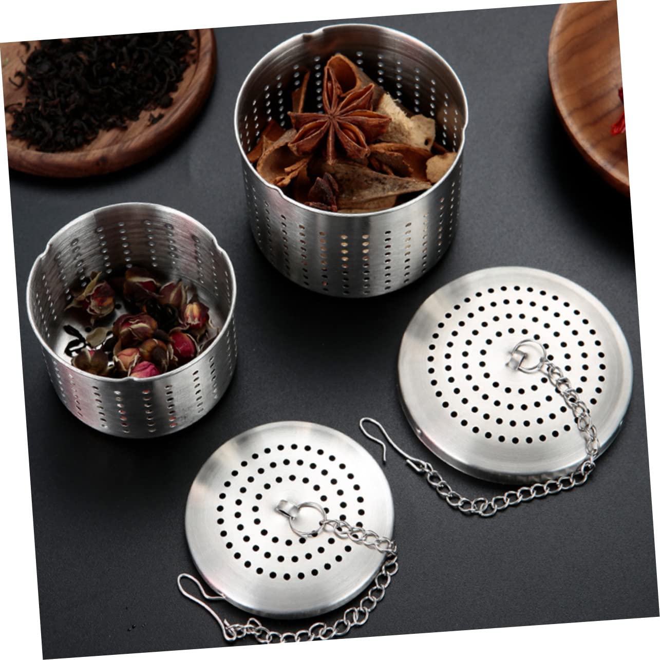 Cabilock 3 Juegos 3 Juegos De Colador De Té De Acero Inoxidable Filtro Colgante Para Té Verde Infusor De Té Dispensador De Taza De Café De Acero Colador Para Té Tazas De Té 2 piezas * 3