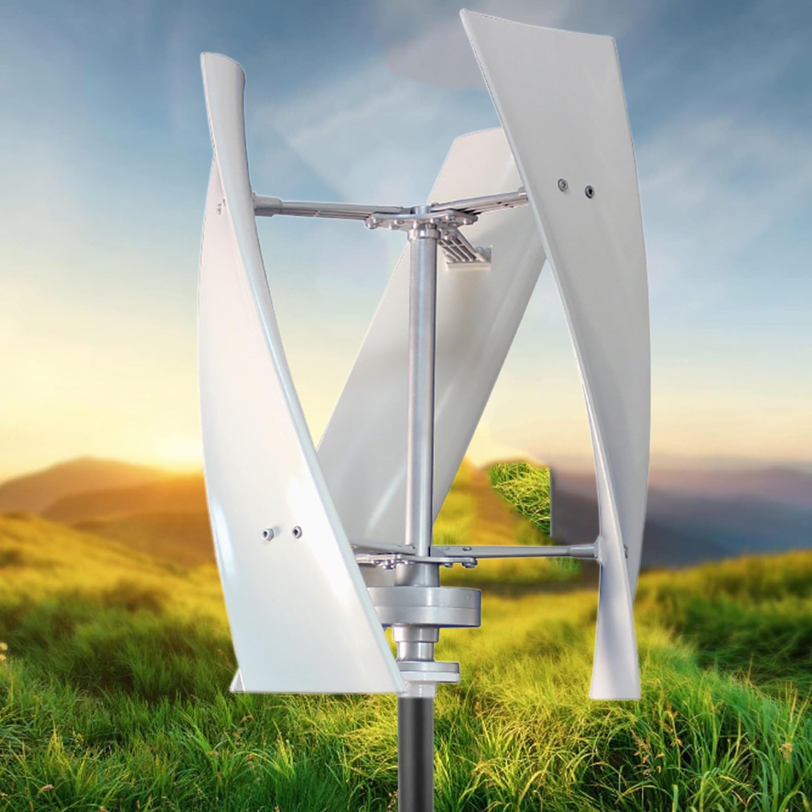 Beachtiful 12V Vertical Wind Turbine Generator, 600W Helix Maglev Axis Wind Turbine Generator Vertical Windmill With Controller,For Marine Rv Home Industrial Energy,