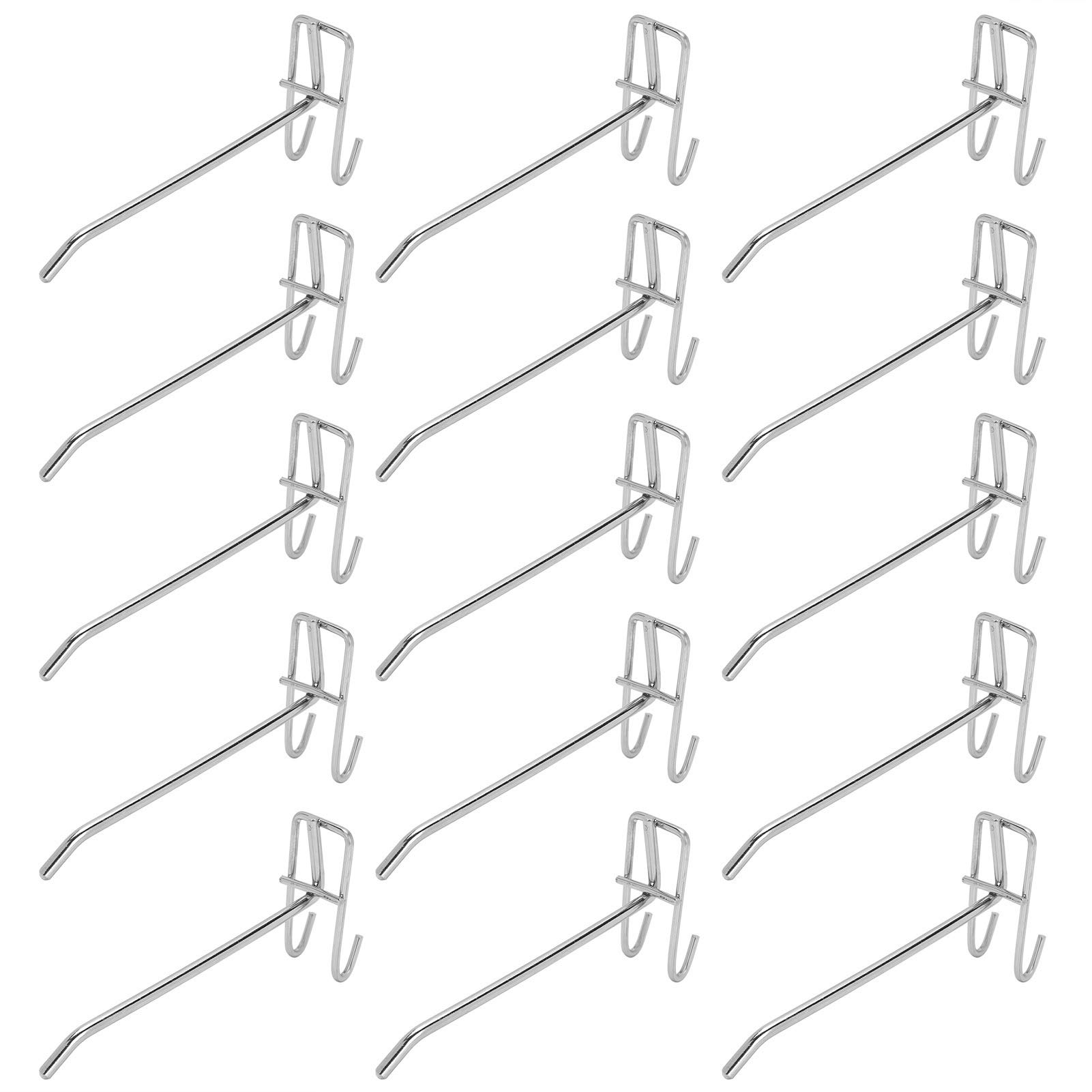 30 Piezas Ganchos para Tablero Perforado, Gancho de Placa Perforada de Metal de Rejilla Soporte de Pared para Exhibición Minorista, Artículos Colgante, Clasificación de Herramientas(15cm)