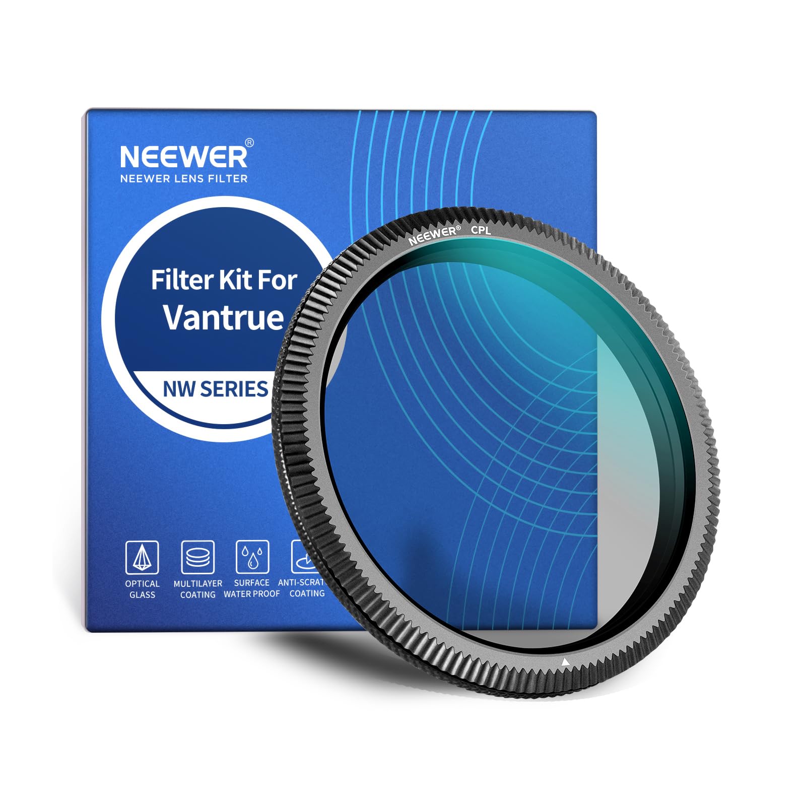 NEEWER Filtro CPL da 40mm Compatibile con Vantrue N4 Pro N5 E1 Pro E1 E2 E3 E1 Lite S1 Pro N2X Dash Cam, Filtro Polarizzatore Circolare Ultra Sottile Regolabile, Riduce Riflessi e Aumenta Contrasto