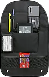 Organizador de Objetos Banco Carro Porta Treco Objetos Suspenso 6 Bolsos Preto