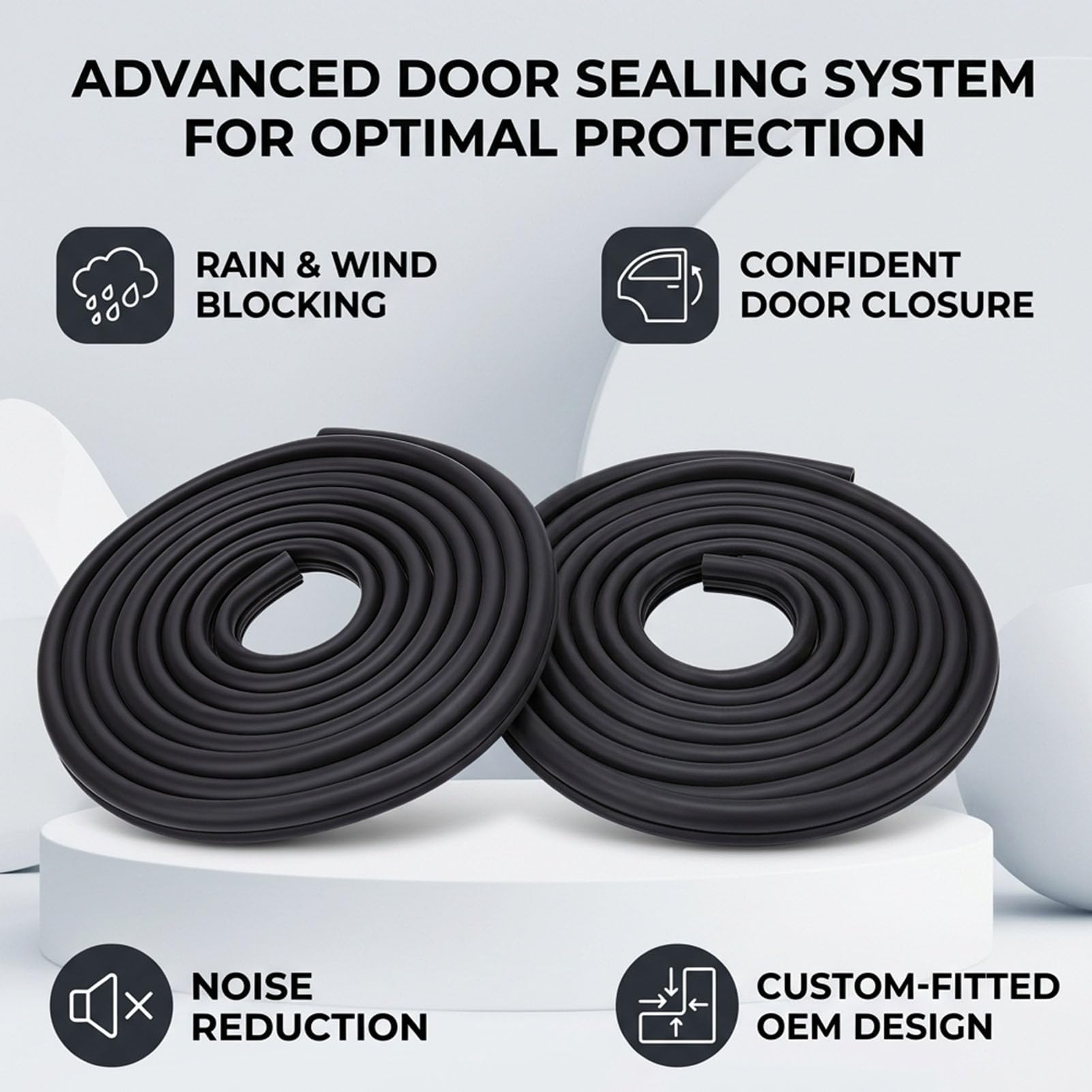 Akozon Tira de Sellado para Puerta Delantera de Coche AM-1692248800 con Inserciones de Acero de Alta Elasticidad Incorporadas de Repuesto para Sierra 1500 2500 3500