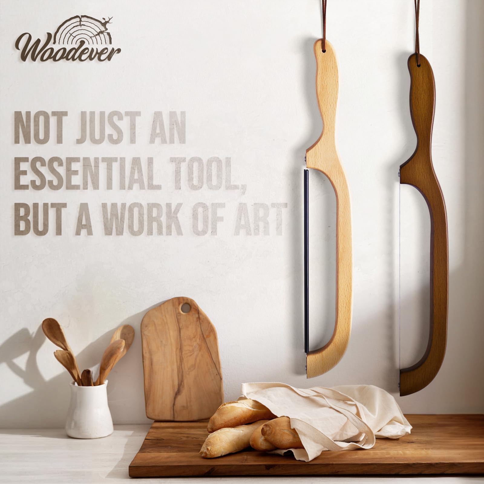 Woodever Bread Knife Set - 2 Slicers -5