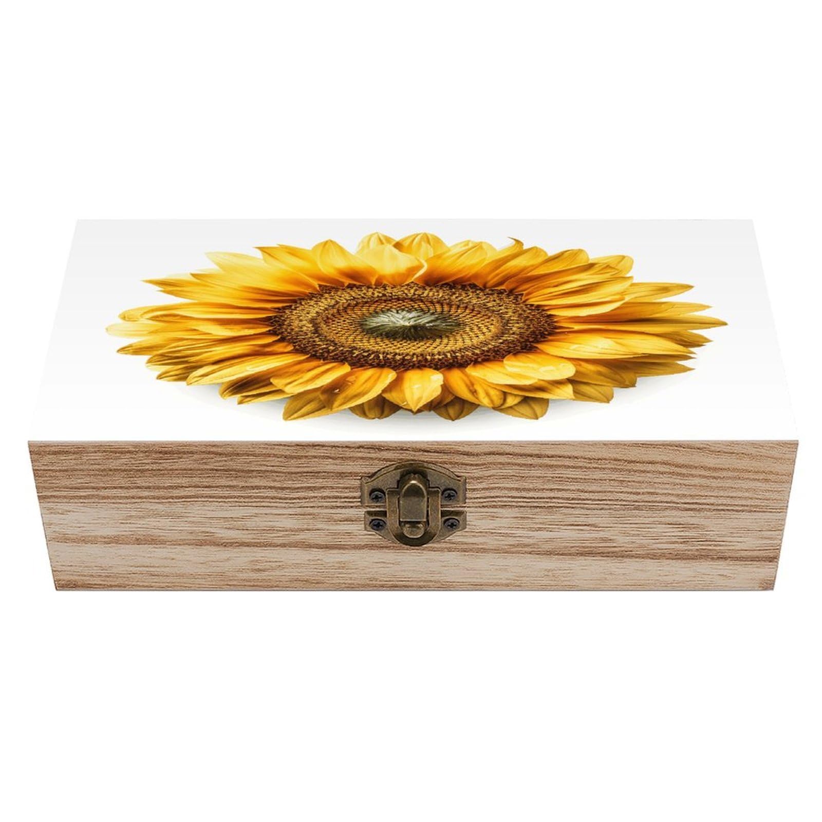VstaDank A Flower Wooden Storage Box Wooden Keepsake Box with A Hinged Lid Fashion Memory Treasure Boxes Decorative Jewelry Case for Crafts Photo Home Decor Wood Gift Box