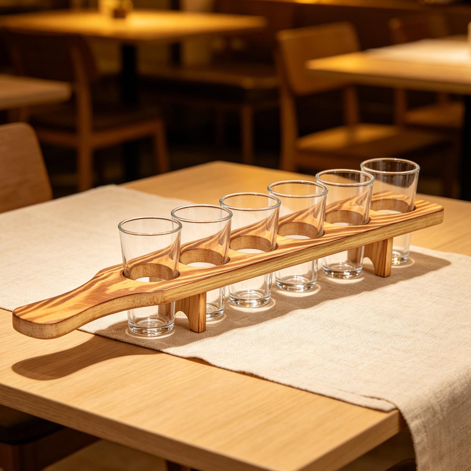 jojofuny 2 Ensembles Ensemble de Verres à Shot en Verre Transparent avec Verseur Précis, Plateau en Bois Robuste pour Bar à Domicile, Organisation Élégante et Rustique, Capacité 1,5 Oz