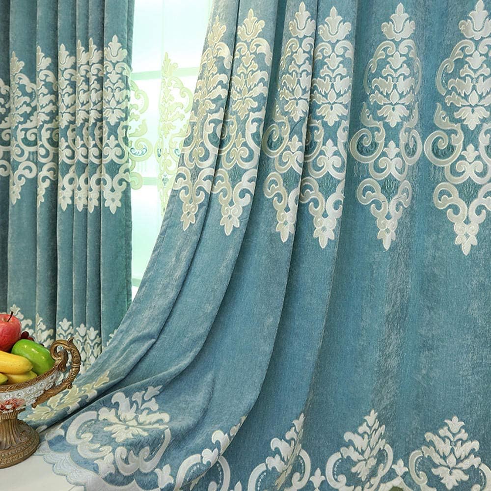 Drapes Tulle Blackout Room Darkening Living Room Bedroom Floor Length Drapes 2 Pieces-Cloth Curtains