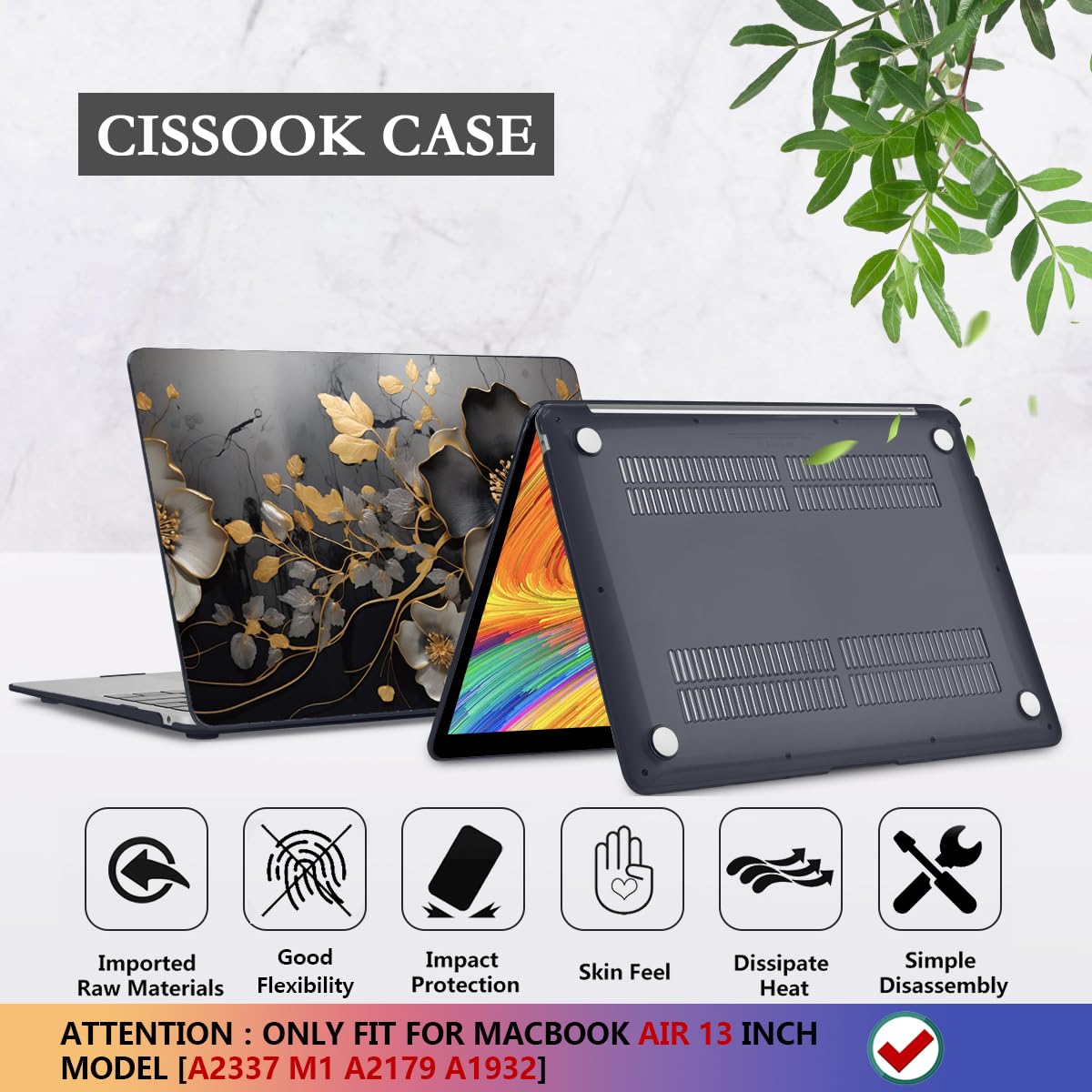 MOSISO MacBook Air 13 Case With Keyboard Cover & Screen Protector - 2022-2018 Models
