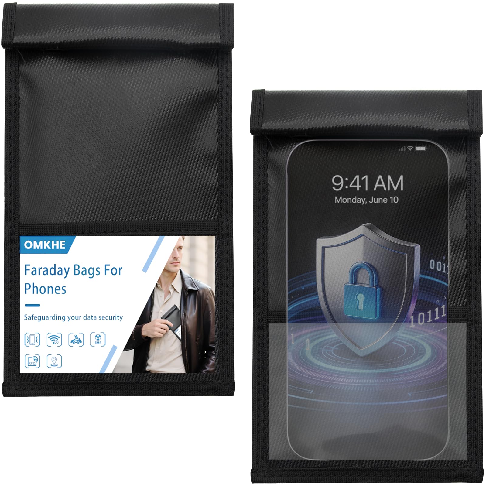 OMKHE 2-Pack Military Grade Faraday Bags