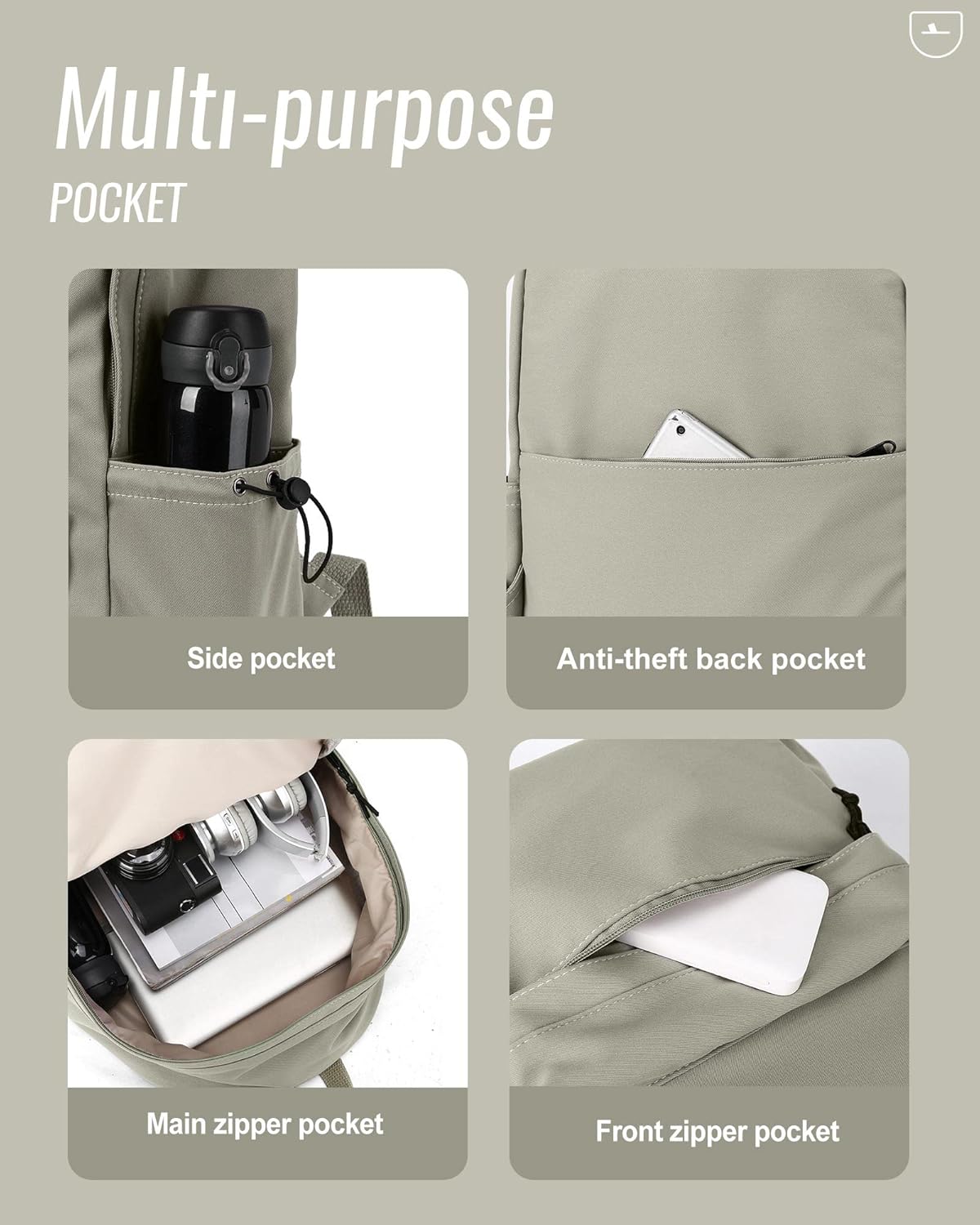 BJLFS Green School Backpack for Girls Water Resistant High School Book Bag Simple Backpack for Teens Boys Girls, Lightweight Simple Middle School Back Pack Daypack - Image 6