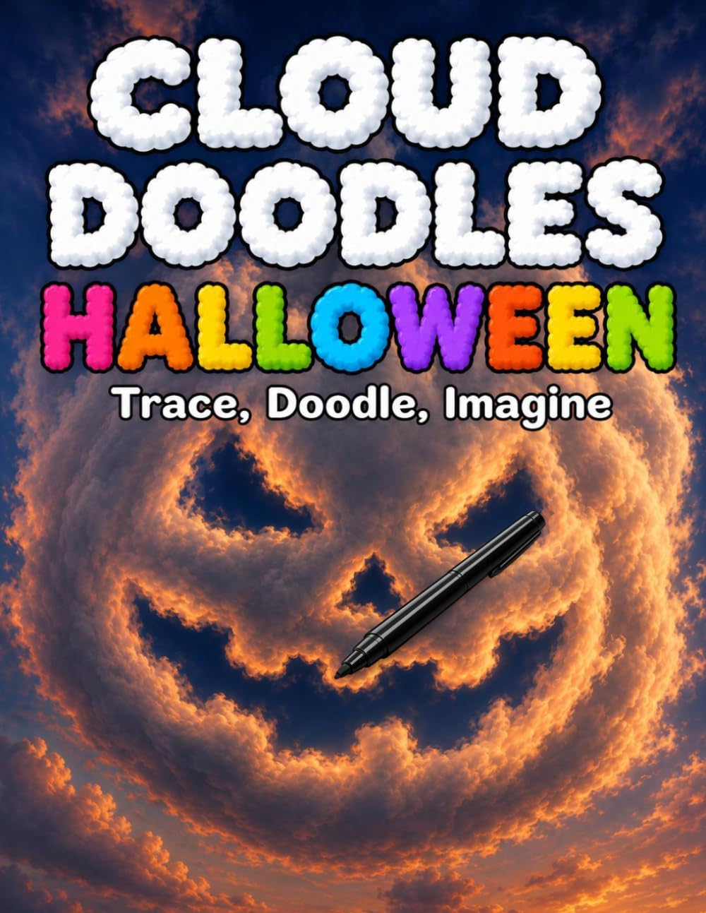 Cloud Doodles Halloween Edition: Trace Doodle Imagine An Activity Book with a Difference
