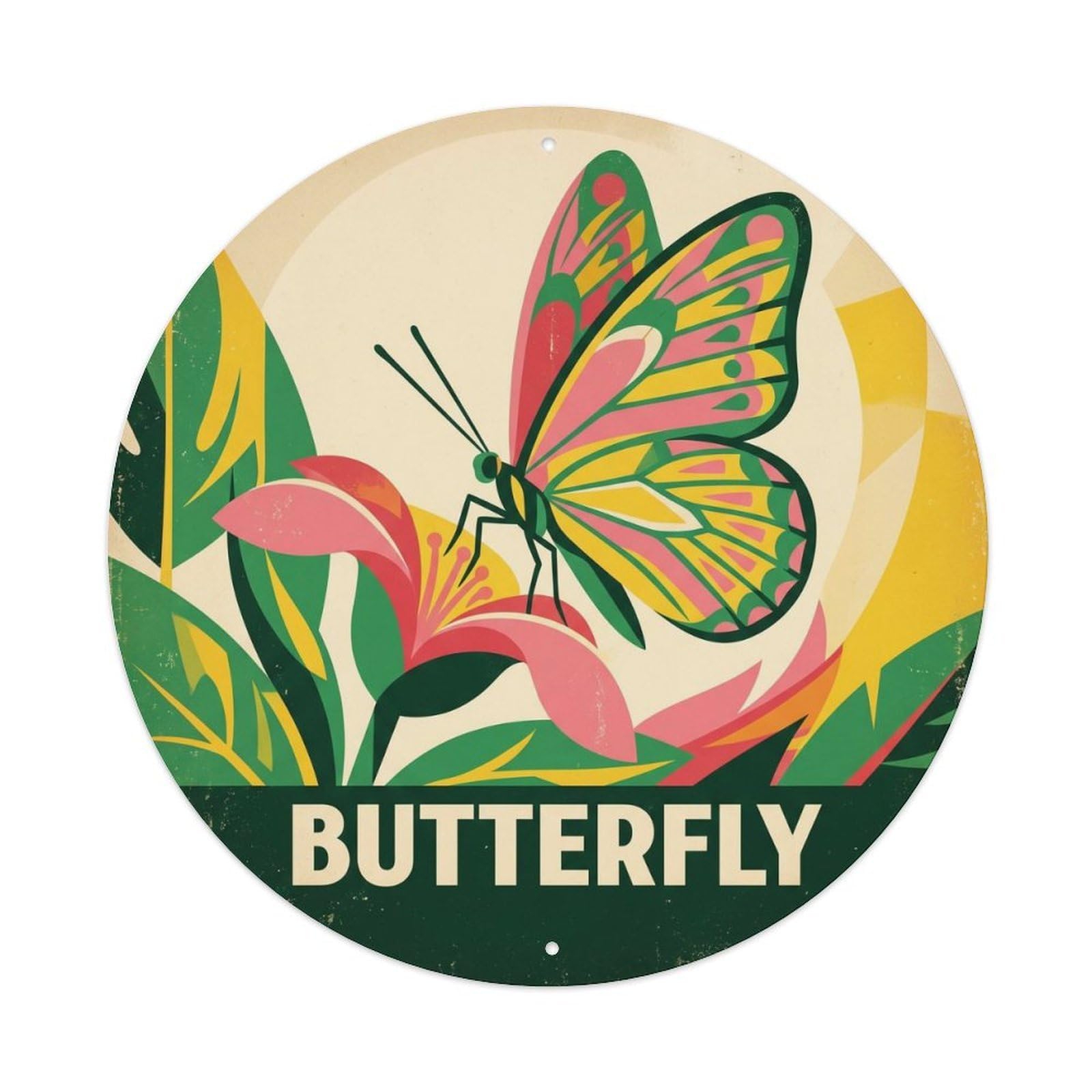 Butterfly Hawaii Tropical Wildlife Island Marine Metal Tin Sign