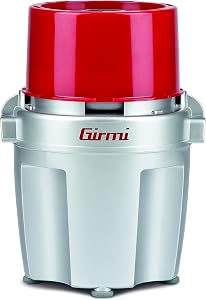 Girmi TR20 Tritatutto, 600W, Capacità 250cc, Lame in Titanio, Lavabile in Lavastoviglie, Dispositivo di sicurezza, Grigio/Rosso
