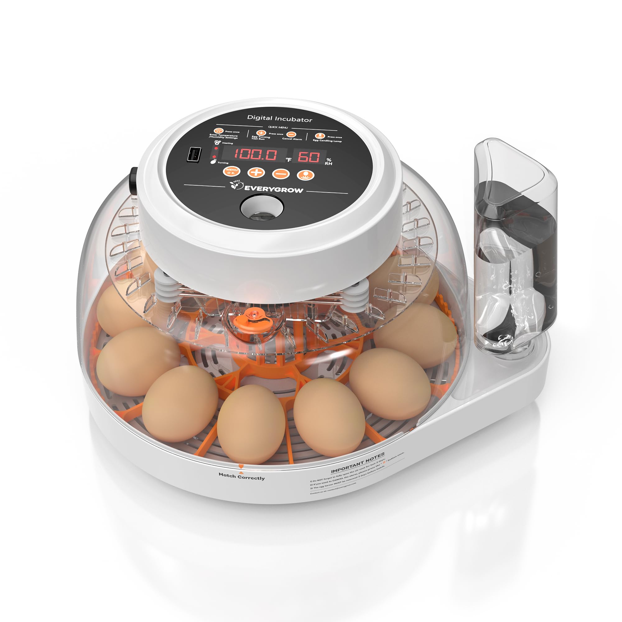 Buy EVERYGROW 12 Egg Incubator with Humidity Display & Egg Candler