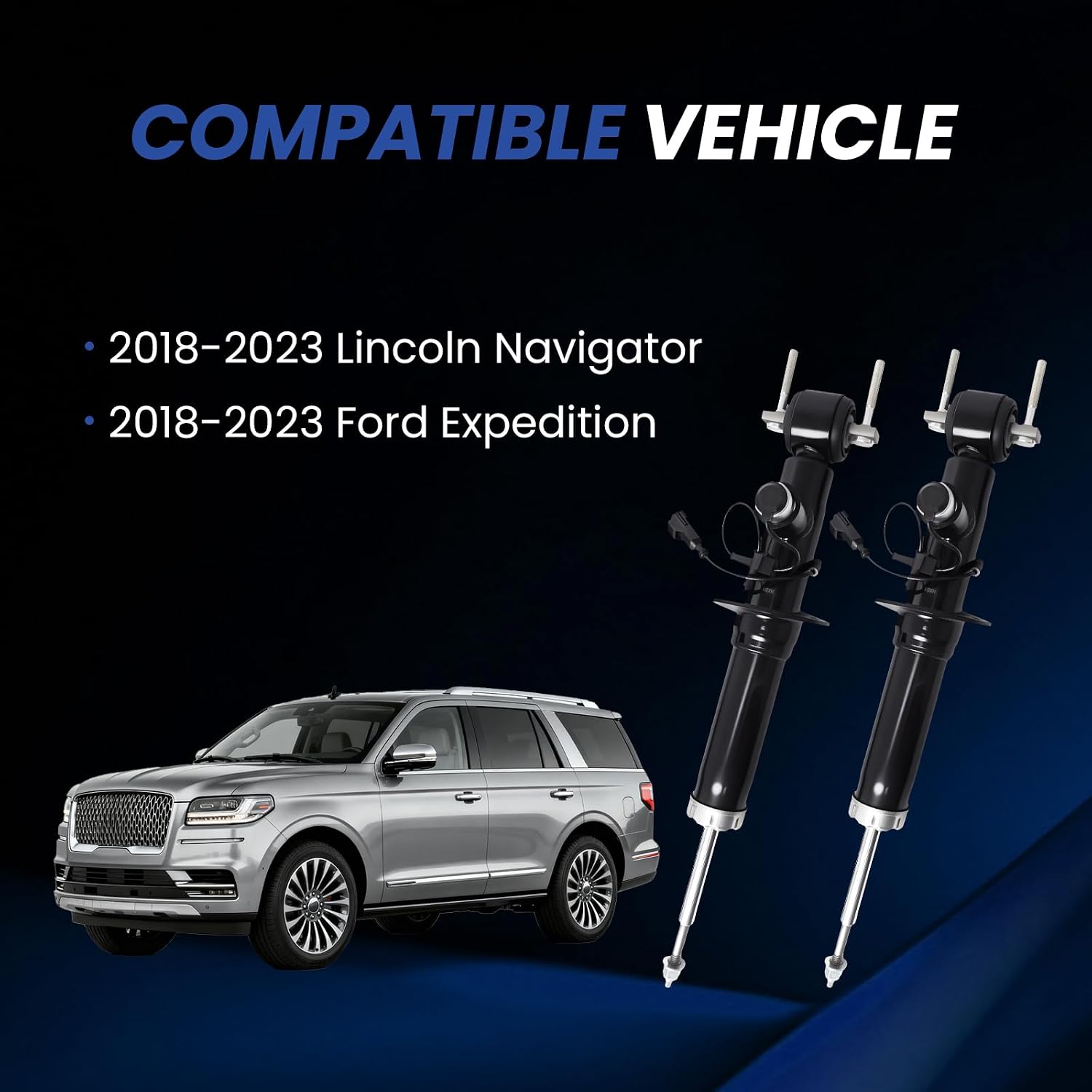 2PCS Front Shock Strut Absorbers w/CCD Fit for 2018-2023 Lincoln Navigator, Fit For 2018-2023 Ford Expedition Replace JL1Z18124D AST-84828
