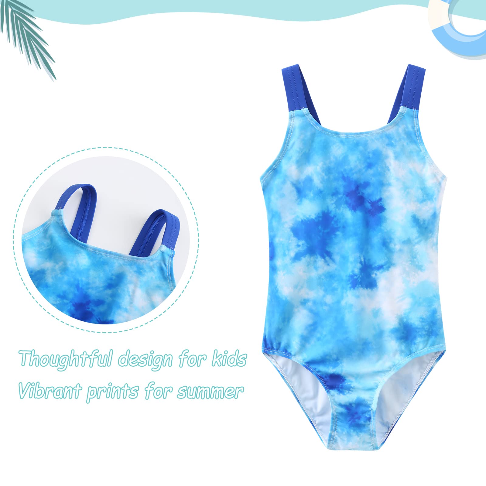 Traje de baño de una pieza para niñas Ropa Niña Bañador Natacion Tie Dye, Tie Dye 102b / Chica, 7-8 Años