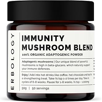 ErbologyOrganic Immunity Mushroom Blend 50g - 100% Adaptogenic Powder