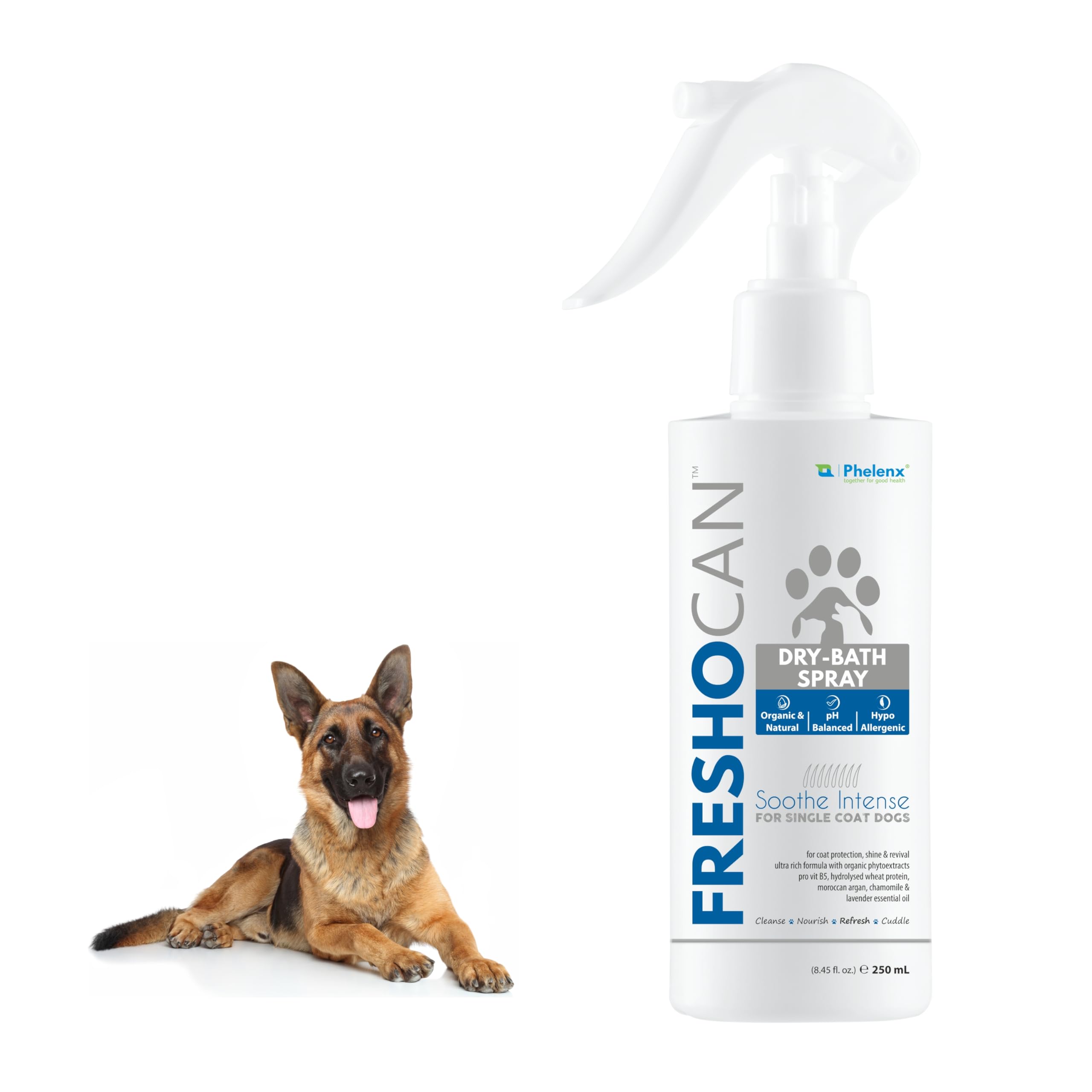 PHELENX | Freshocan - Dry Bath Spray for Single Coat Dogs | 250 mL (Indias First Coat Specific Dog Shampoo & Dry Bath) (B09BC6TFPC) Amazon Price History, Amazon Price Tracker