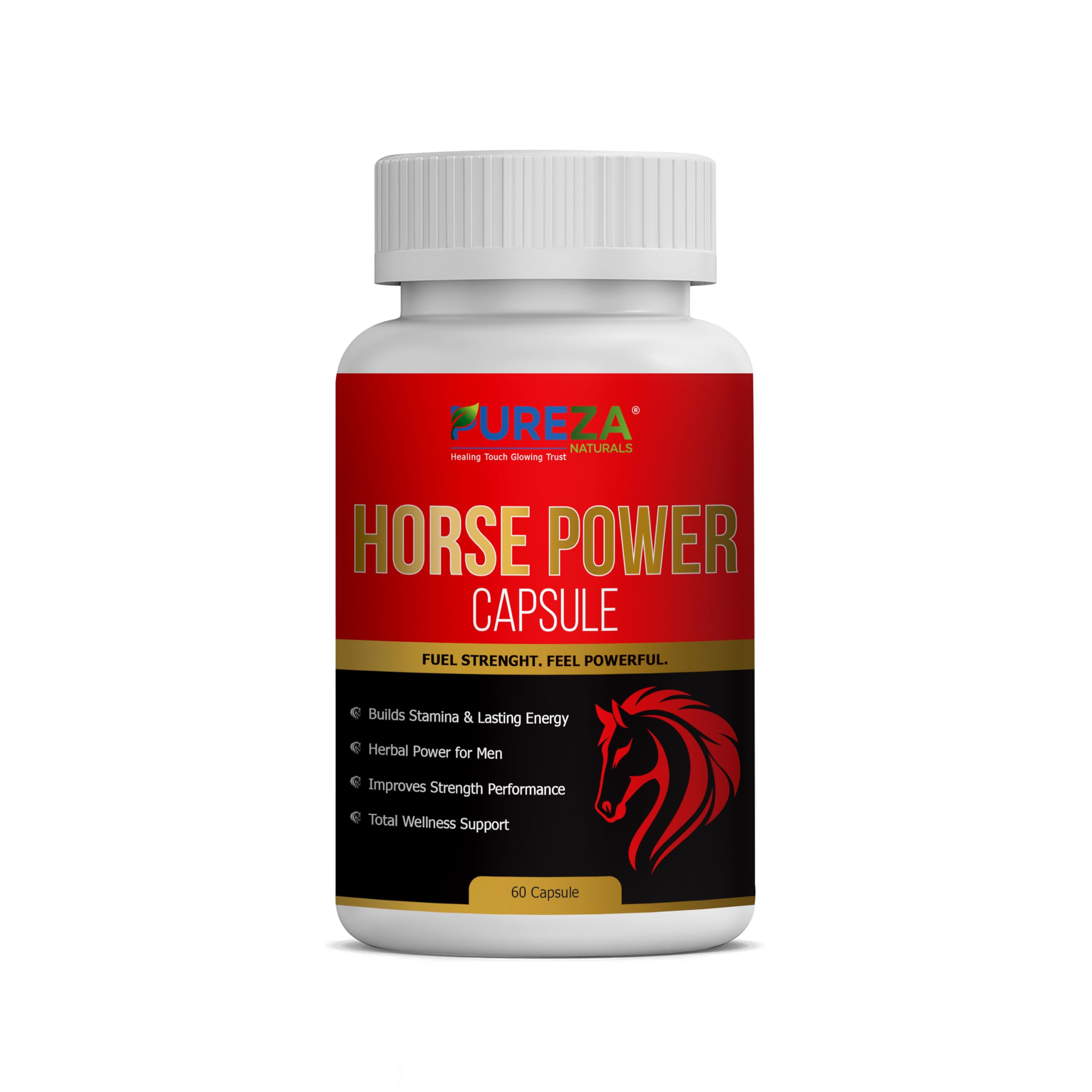 Horse Power Capsules 60 - Men's Stamina Booster, Ayurvedic Energy Supplement, Strength & Performance Enhancer, Herbal Power Capsules for Men, Lasting Energy, Muscle Strength & Vitality Booster-image-6
