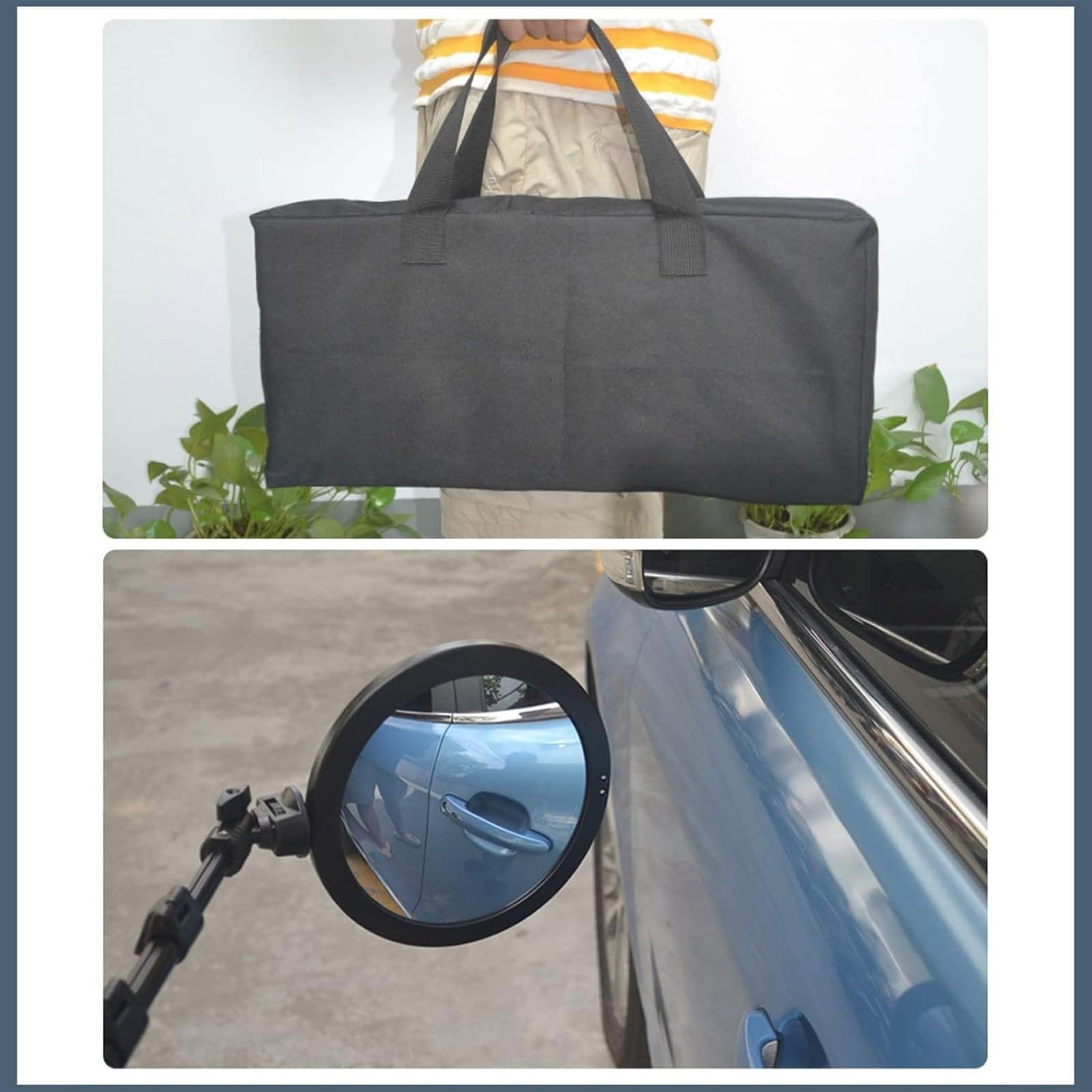 Pod Lustrem Kontrolnym Pojazdu Lusterko Kontrolne Pojazdu Teleskopowe Od 20 "do 62", Średnica 16Cm Samochód Wypukła Lustro 360 ° Regulowany,