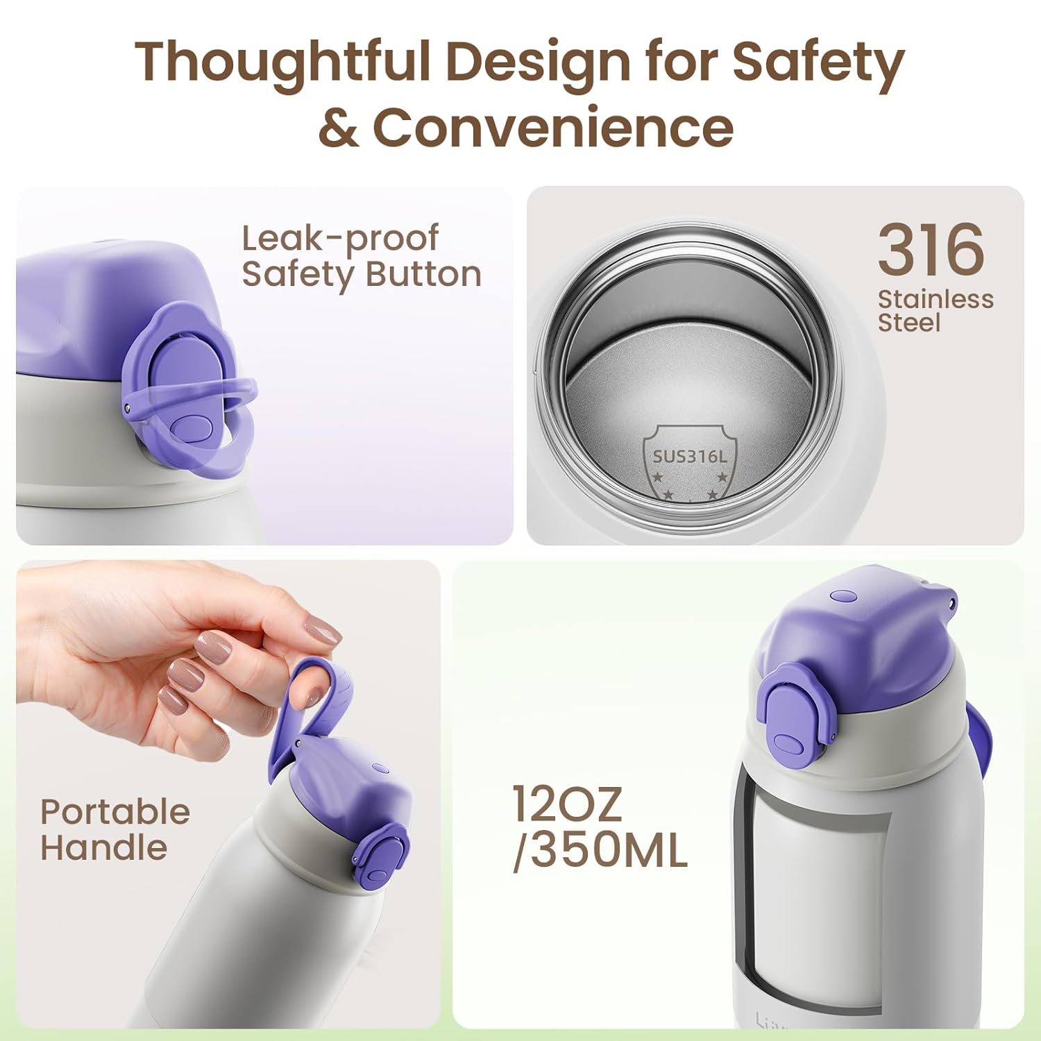 Baby Bottle Warmer with 2.5-Min Fast Heating, 12oz Dual Heating Modes for Breast Milk & Water, Portable Bottle Warmer for Travel with 6 Temp Settings, Baby Milk Warmer for Car, Airplane and Outdoor