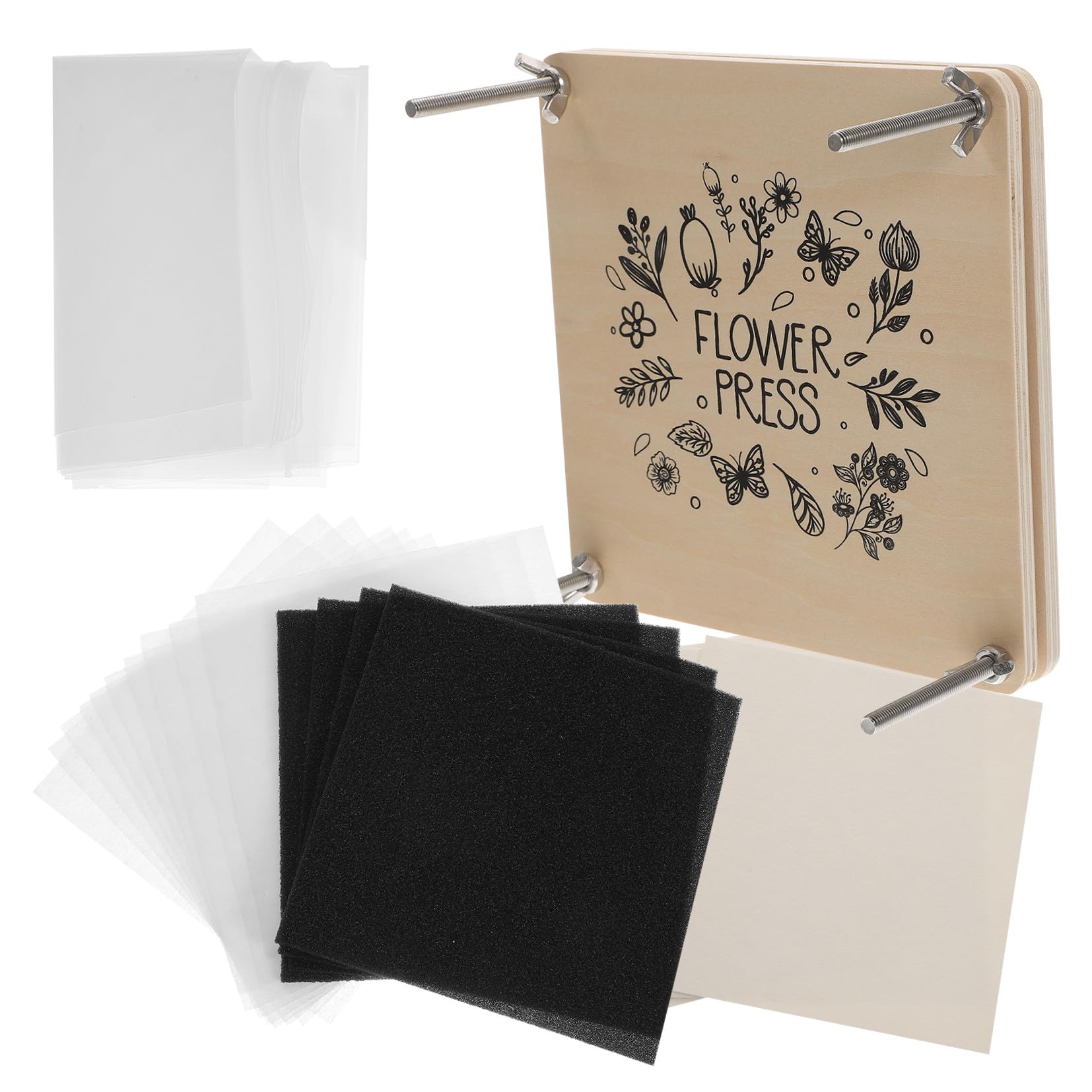 Veemoon Pressa Legno Fiori Kit per Pressatura per Ragazza per Ragazzo | Campioni Vegetali e Fiori Secchi, per Inviti e Ornamenti Nuziali, Set Manuale per Attività Creative