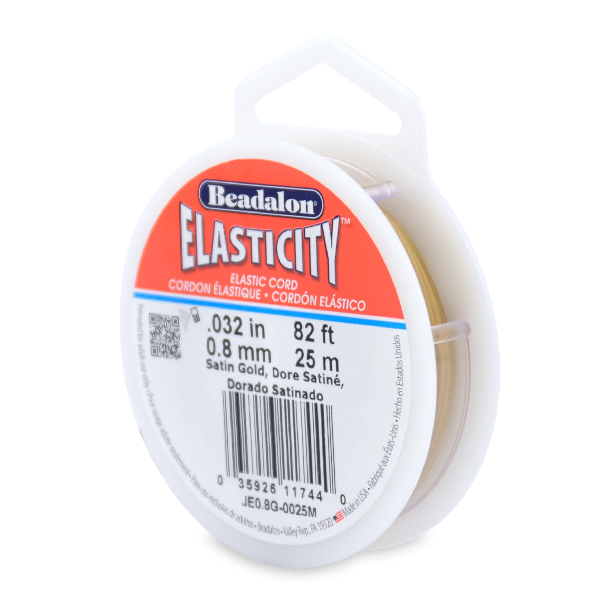 Beadalon Satin Gold 0.8 Mm 25 M Elastcity,