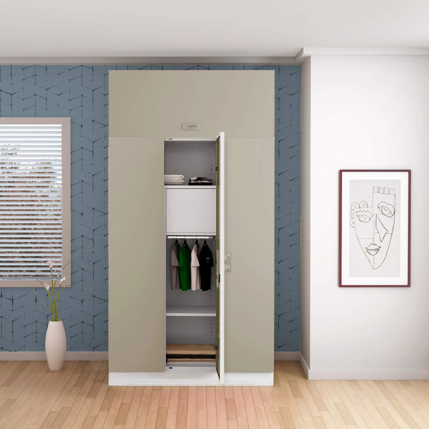 Buy GODREJ INTERIO Slimline 3 Door Steel Almirah with Locker and Drawer