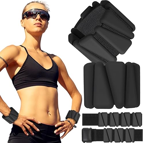 Vinsot Pilates - Pesas de muñeca y tobillo para mujer, juego de 4 (2 libras cada una), pulseras con peso ajustables para piernas, para caminar,