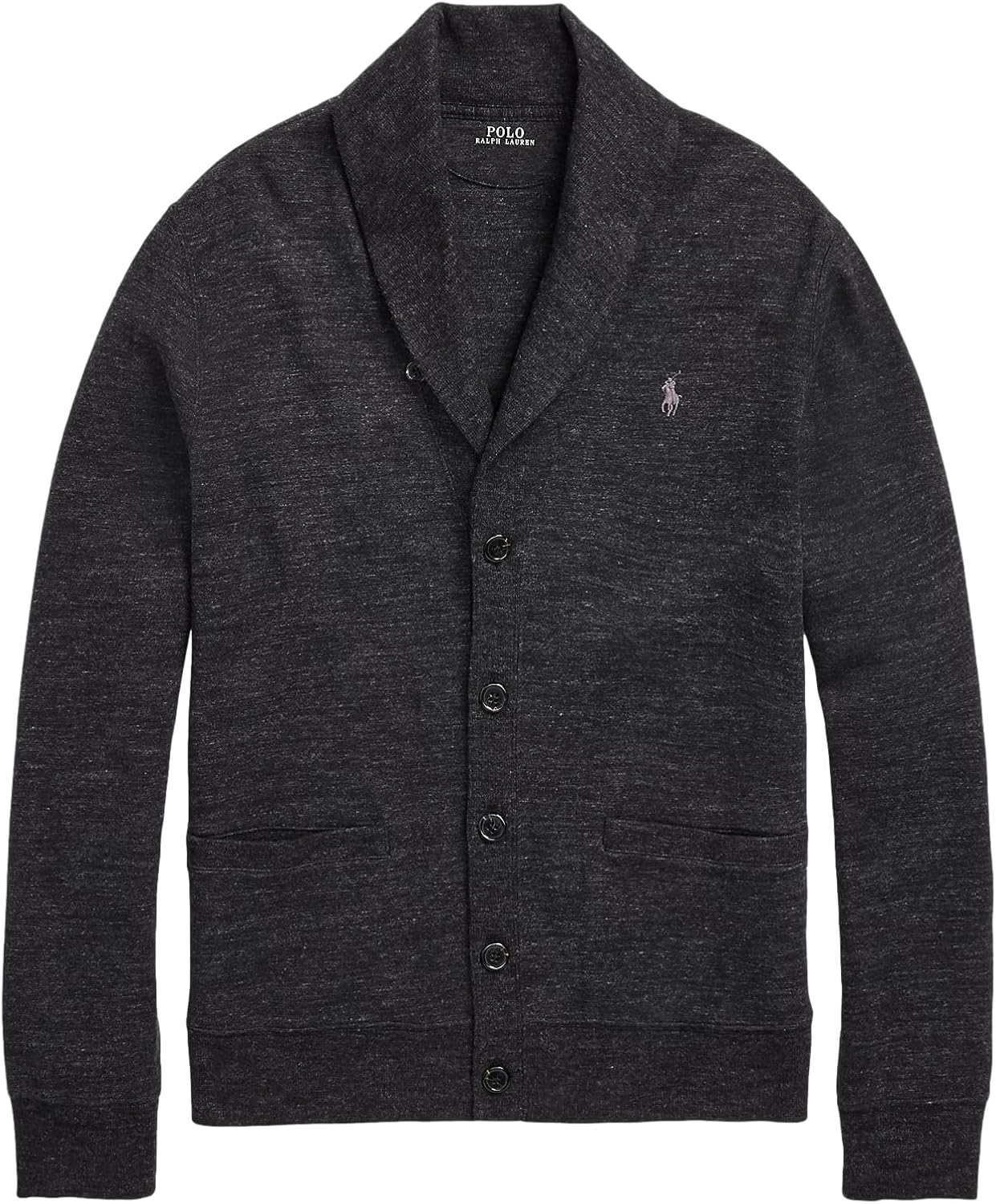 Polo Ralph Lauren Cotton Blend Jersey Regular Fit Shawl Collar Cardigan-Grey-M