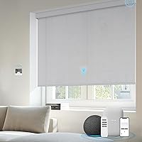Vista 15 de Persianas motorizadas de filtrado de luz compatibles con Alexa Google, persianas inteligentes automáticas, control remoto, 70% opacas, color blanco