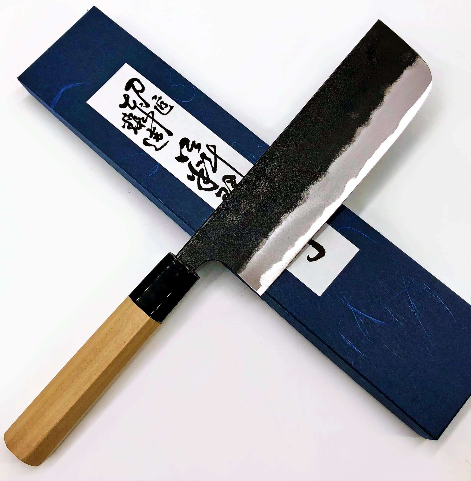 青二鋼 黒水牛八角柄 薄刃 包丁 和包丁 鞘付き 【公式通販】