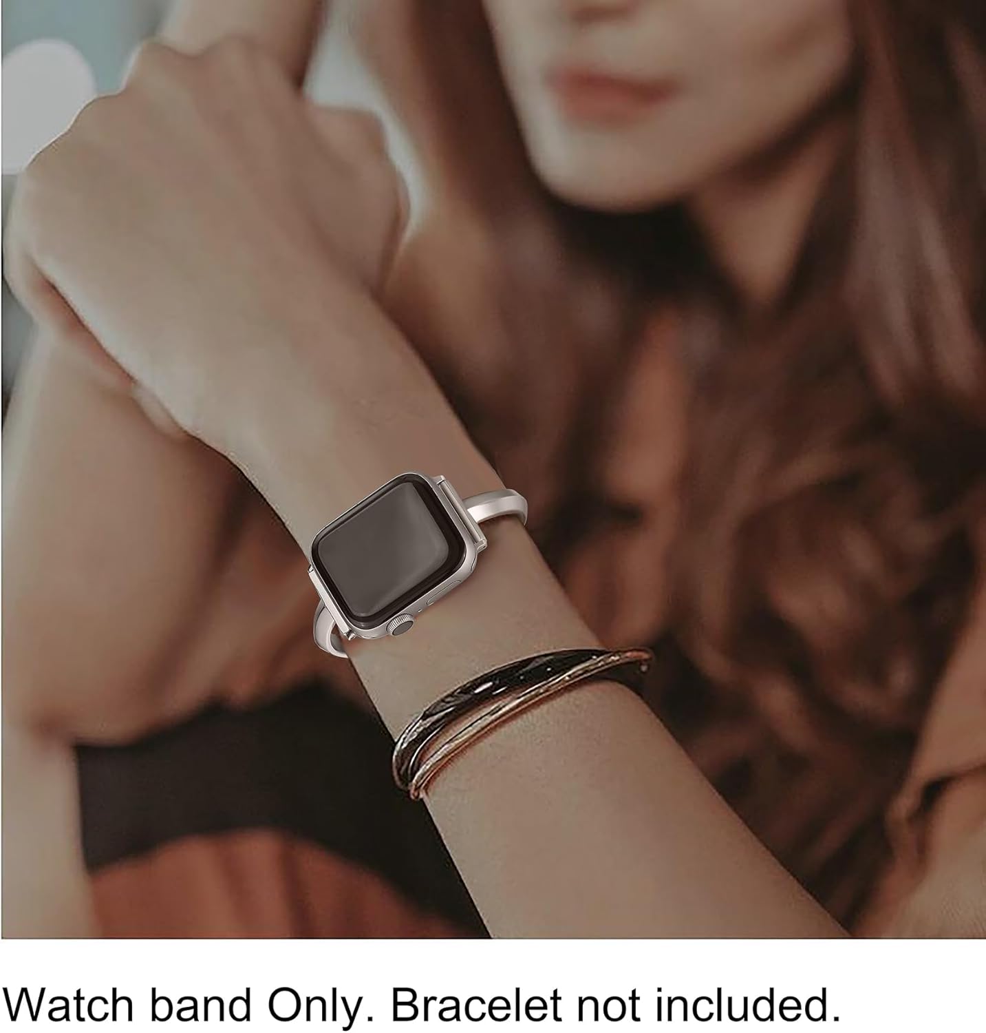 PlusRoc Stainless Steel Band Compatible with Apple Watch Band 38mm 40mm 41mm 42mm 44mm 45mm 46mm 49mm iWatch SE Series 11 10 9 8 7 6 5 4 3 2 1, Slim Versatile Bangle Bracelet for Women