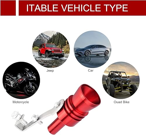 Miniatura 5 de Slykew Pack-2 Simulador de silbato de sonido turbo, silenciador de escape de aluminio con sonido turbo, amplificador de sonido, 4.05 x 2.32