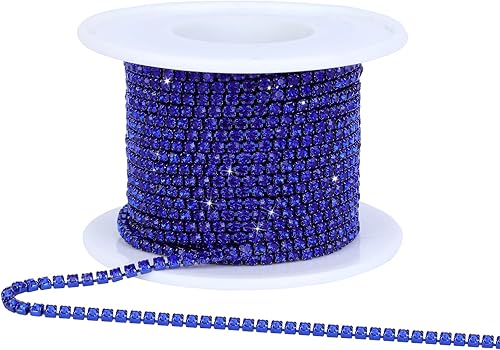 Miniatura 9 de Cadena de cierre de diamantes de imitación de cristal, 10 yardasrollo de 0.079 in de diamantes de imitación para manualidades de costura, decoración